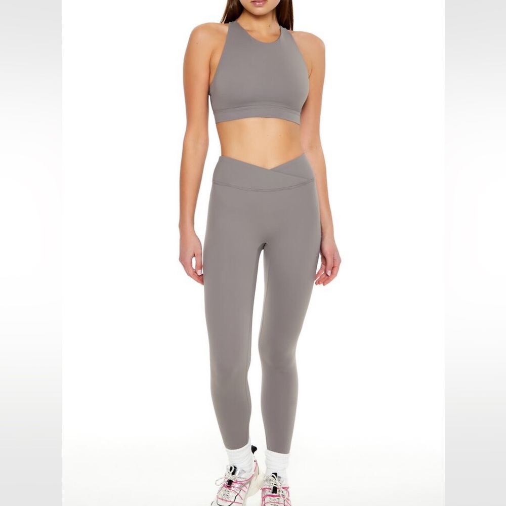 Gray High-Waisted Workout Set